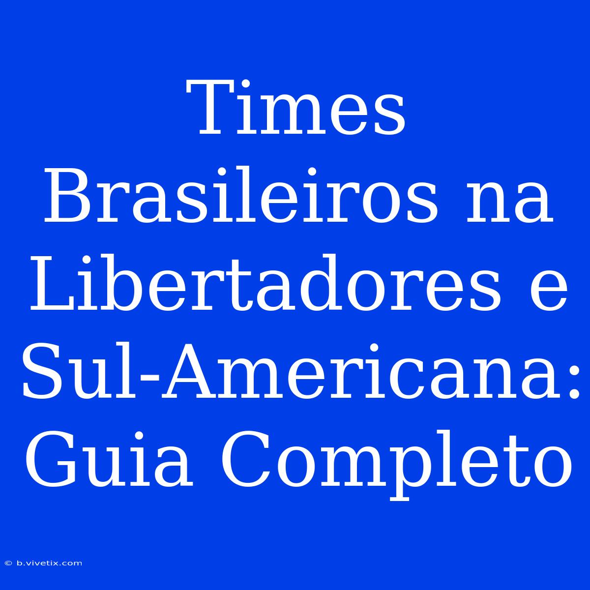 Times Brasileiros Na Libertadores E Sul-Americana: Guia Completo