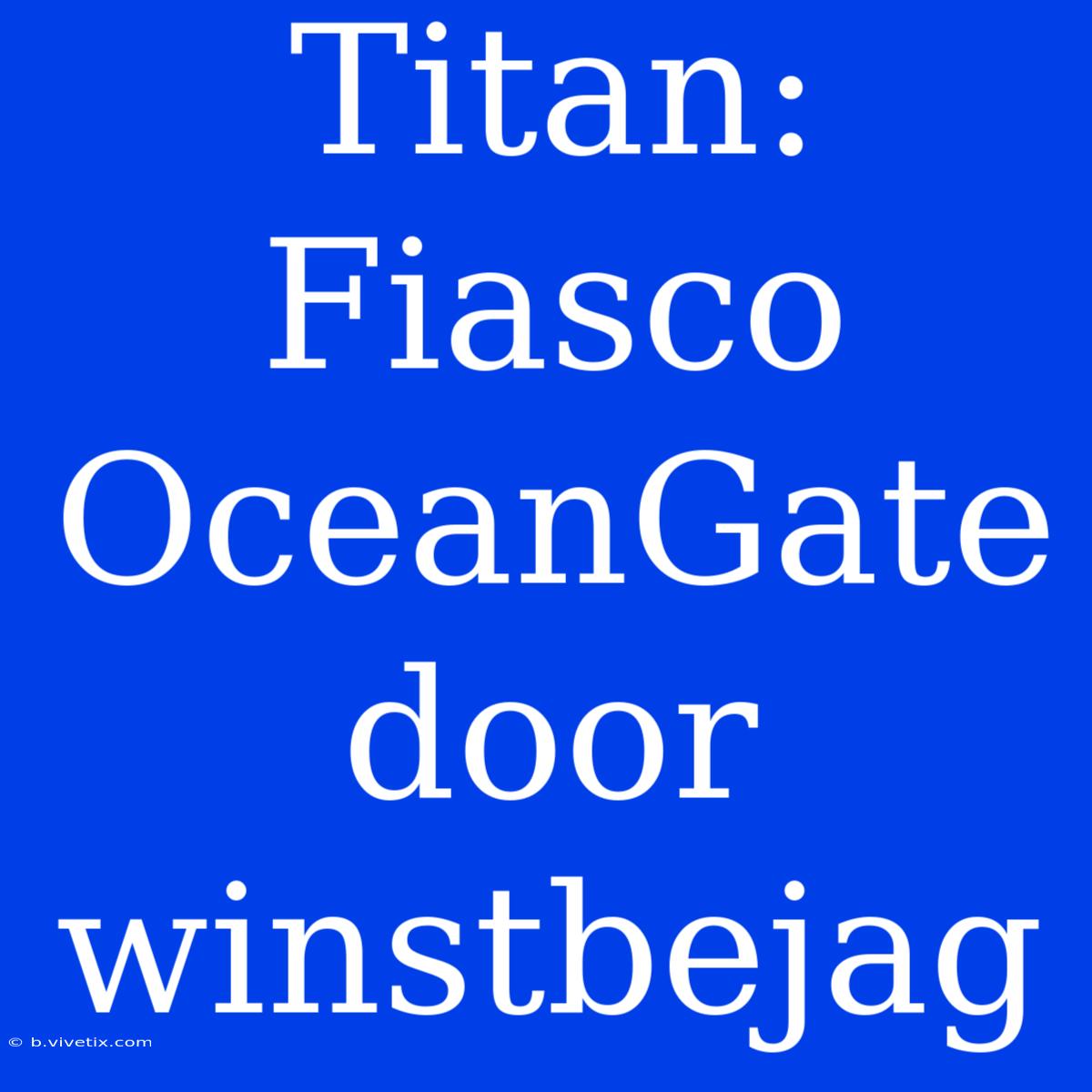 Titan: Fiasco OceanGate Door Winstbejag