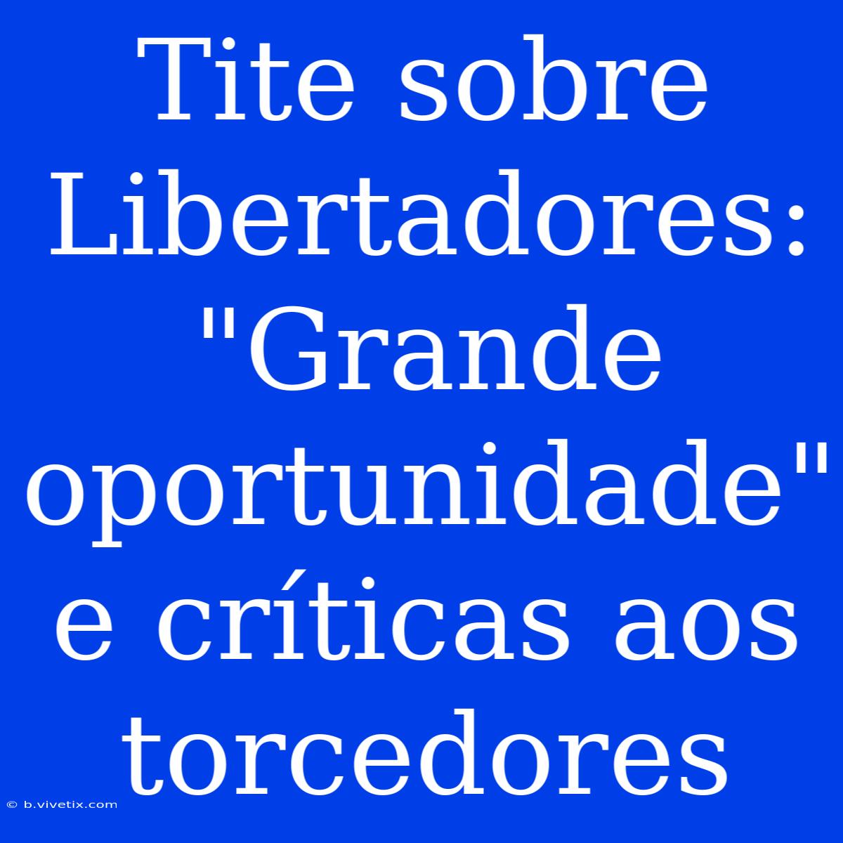 Tite Sobre Libertadores: 