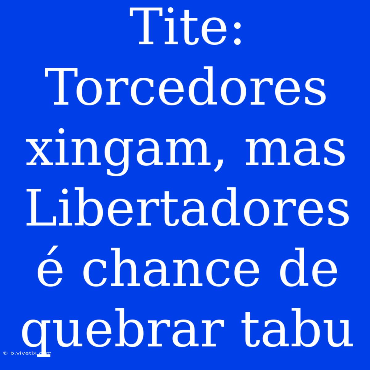 Tite: Torcedores Xingam, Mas Libertadores É Chance De Quebrar Tabu