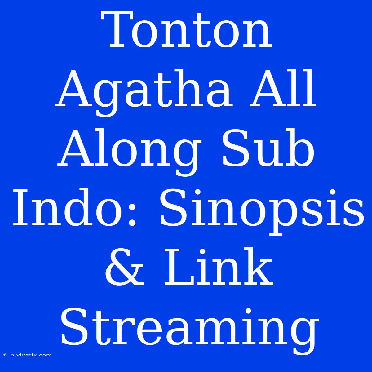 Tonton Agatha All Along Sub Indo: Sinopsis & Link Streaming