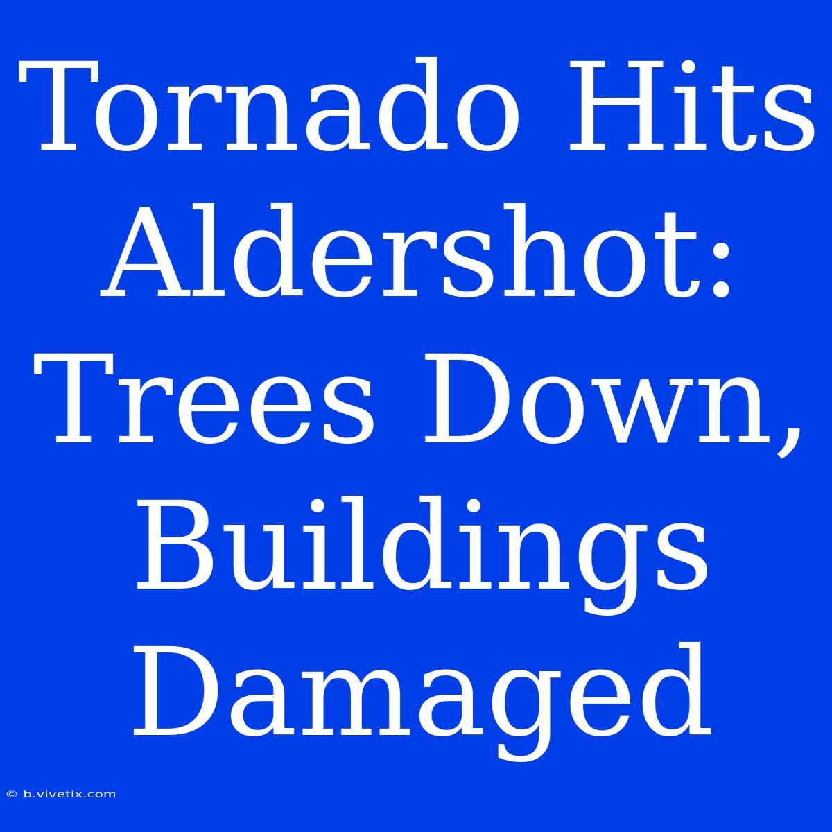 Tornado Hits Aldershot: Trees Down, Buildings Damaged