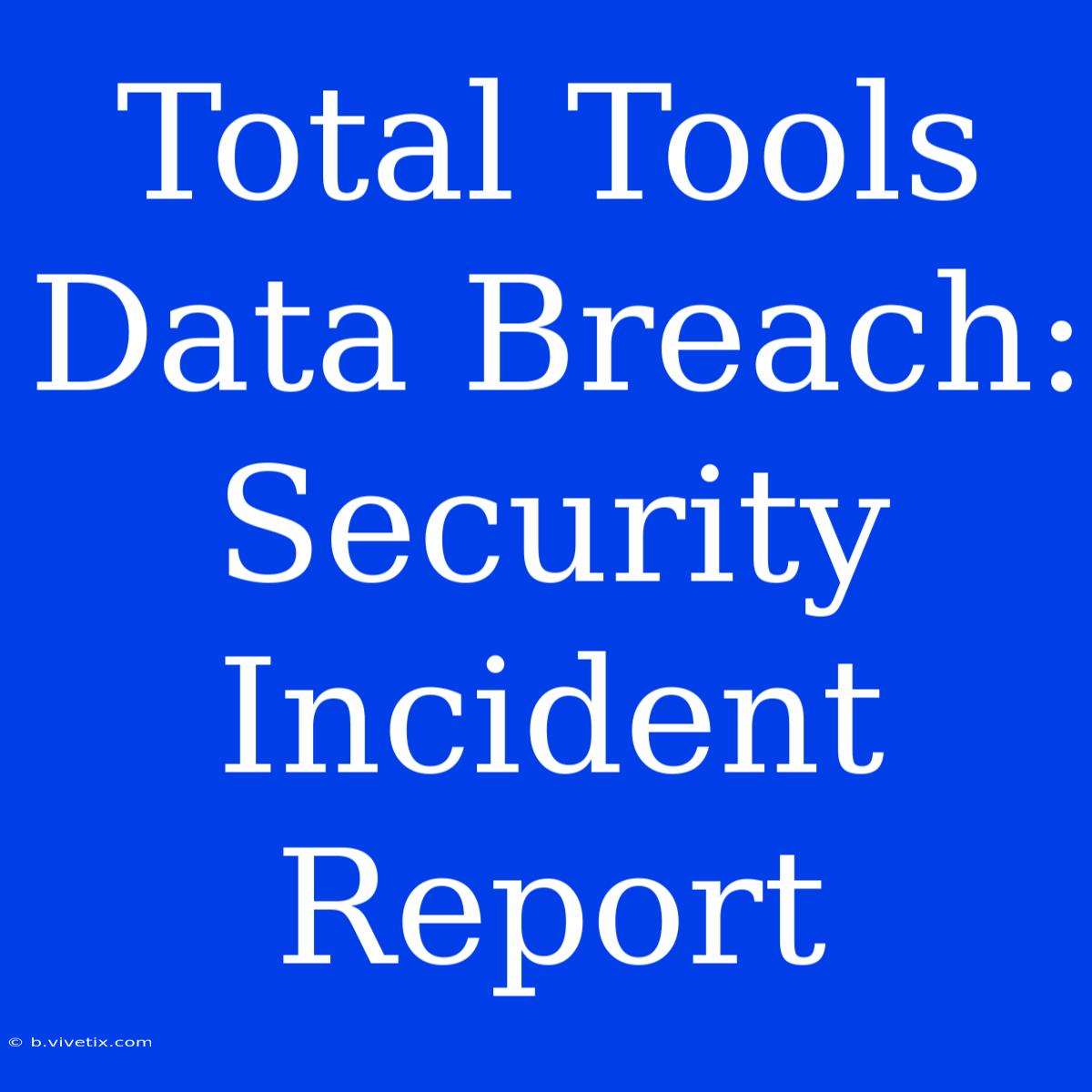 Total Tools Data Breach: Security Incident Report 