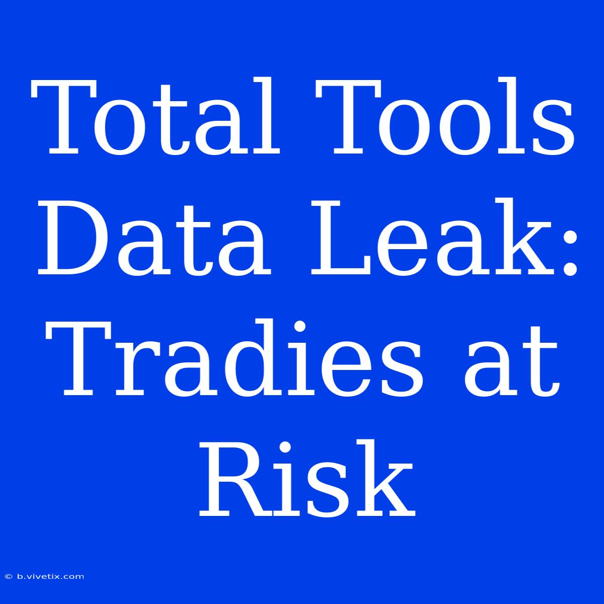 Total Tools Data Leak: Tradies At Risk