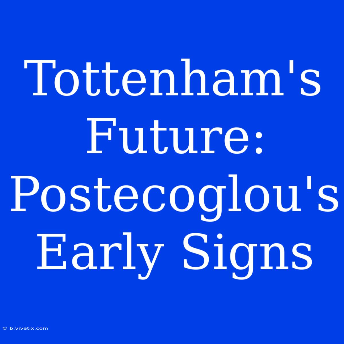 Tottenham's Future: Postecoglou's Early Signs