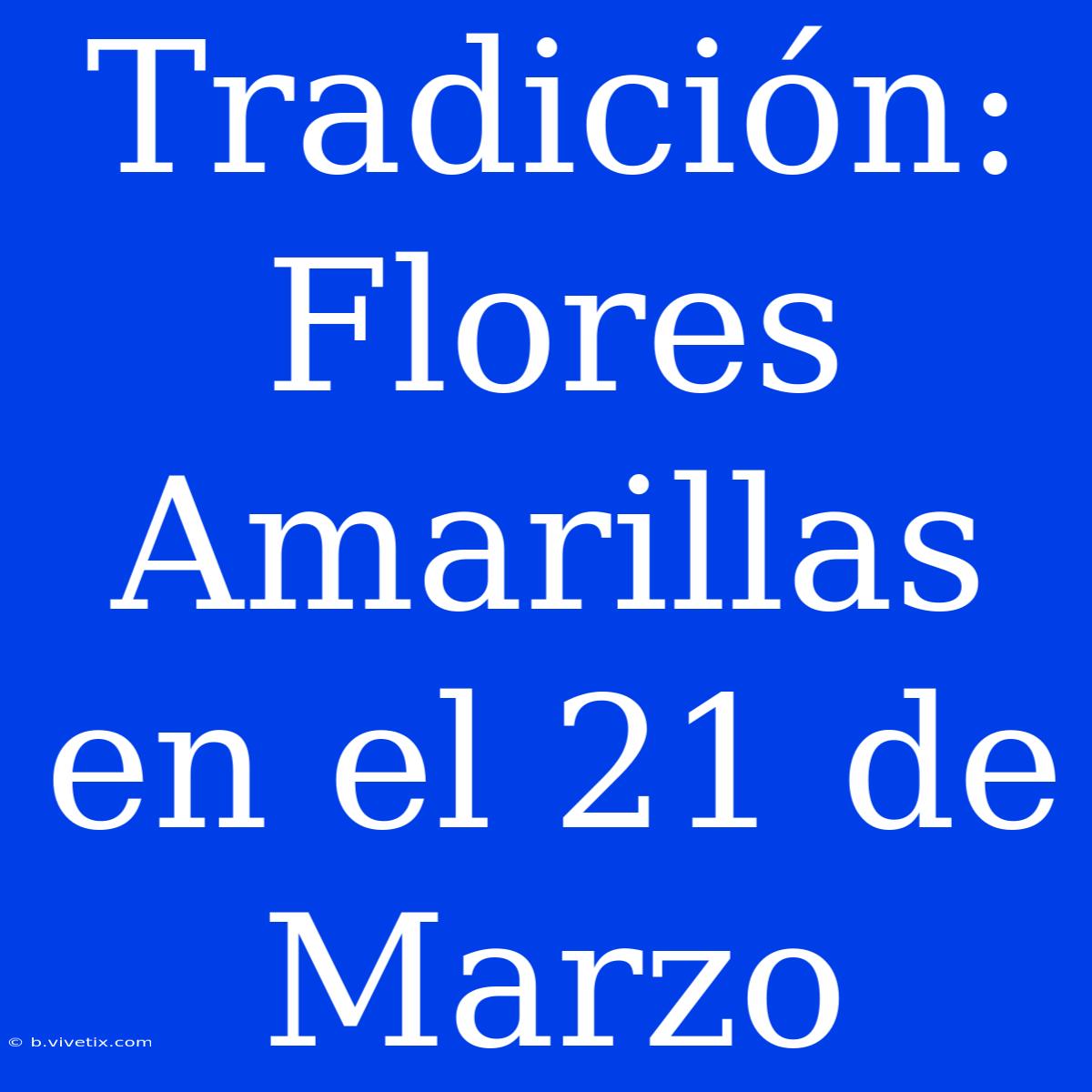 Tradición: Flores Amarillas En El 21 De Marzo