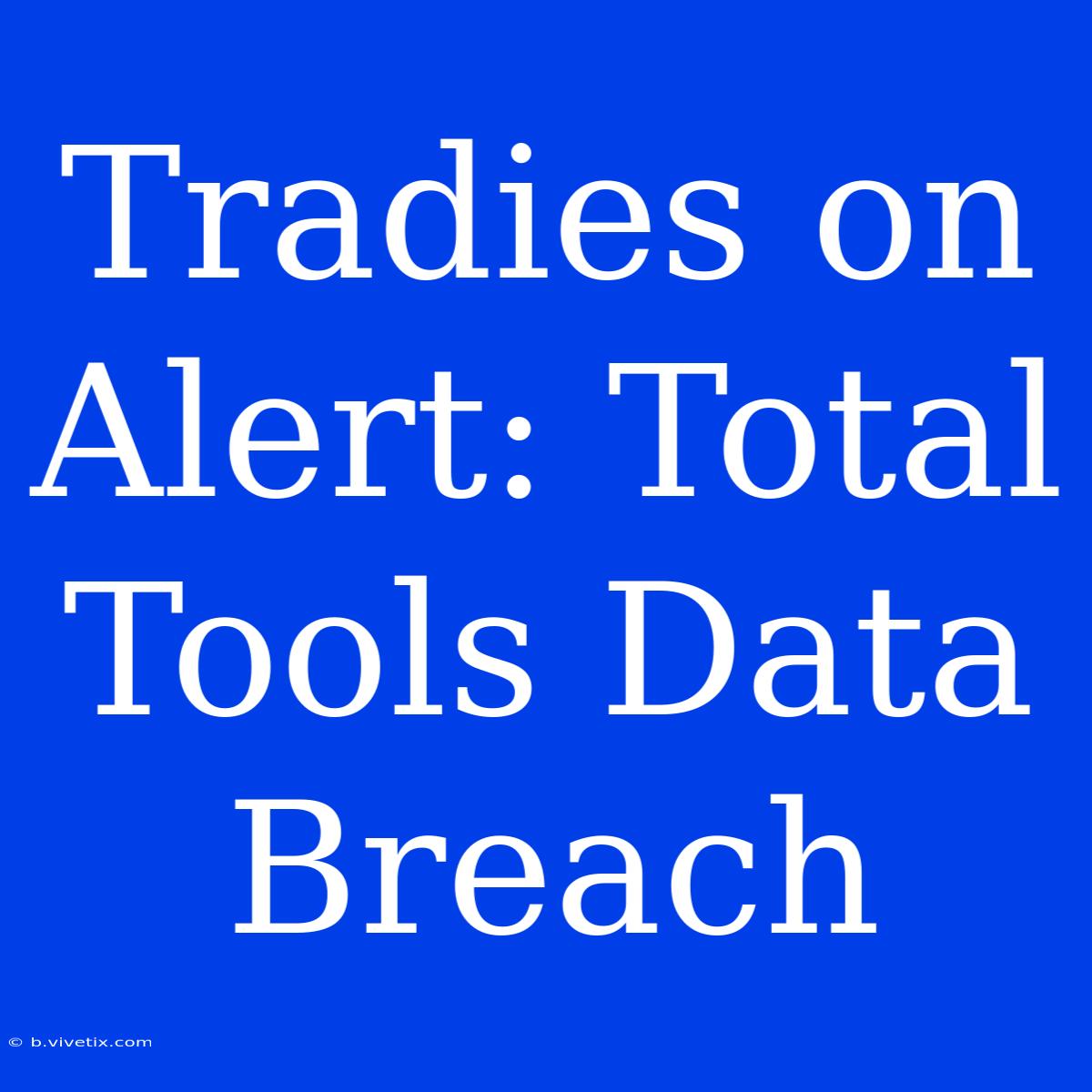 Tradies On Alert: Total Tools Data Breach