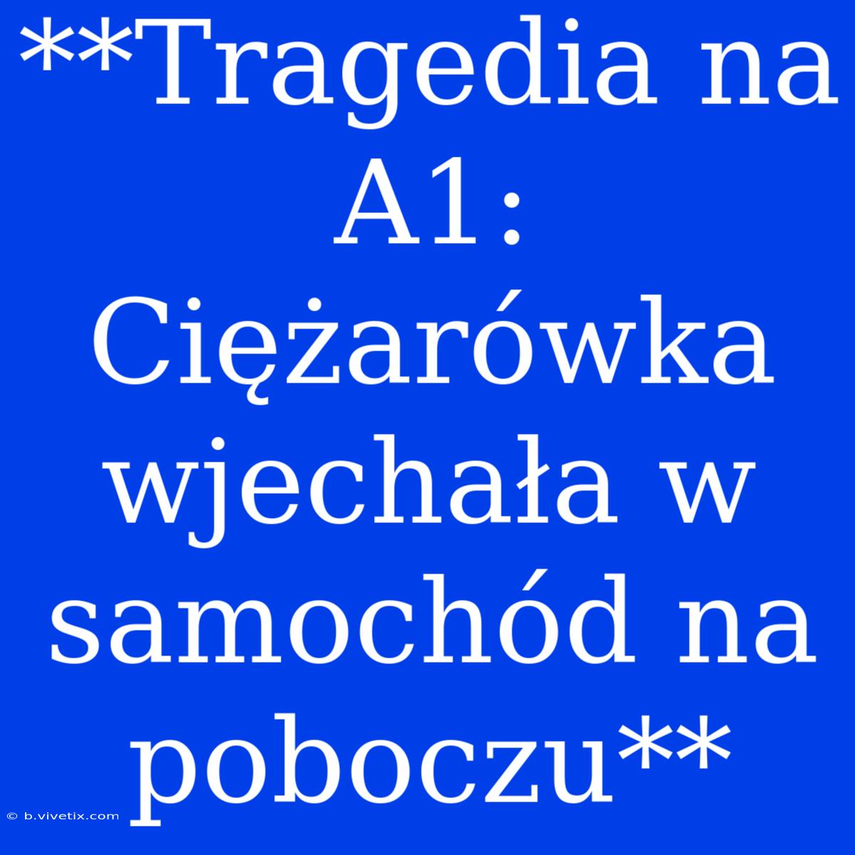 **Tragedia Na A1: Ciężarówka Wjechała W Samochód Na Poboczu**