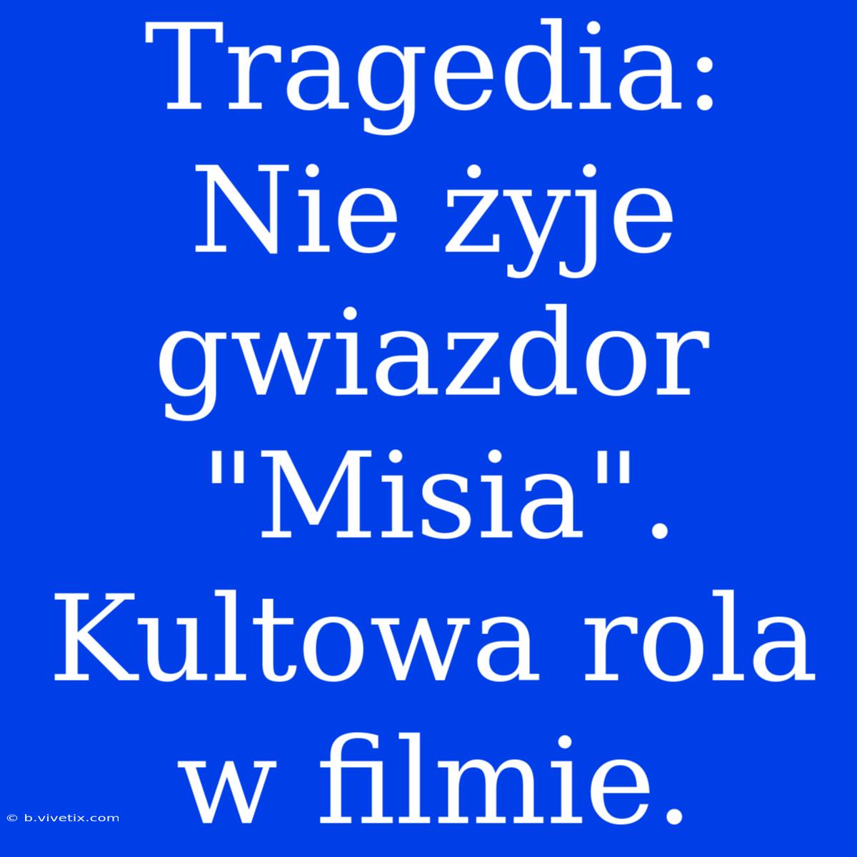 Tragedia: Nie Żyje Gwiazdor 