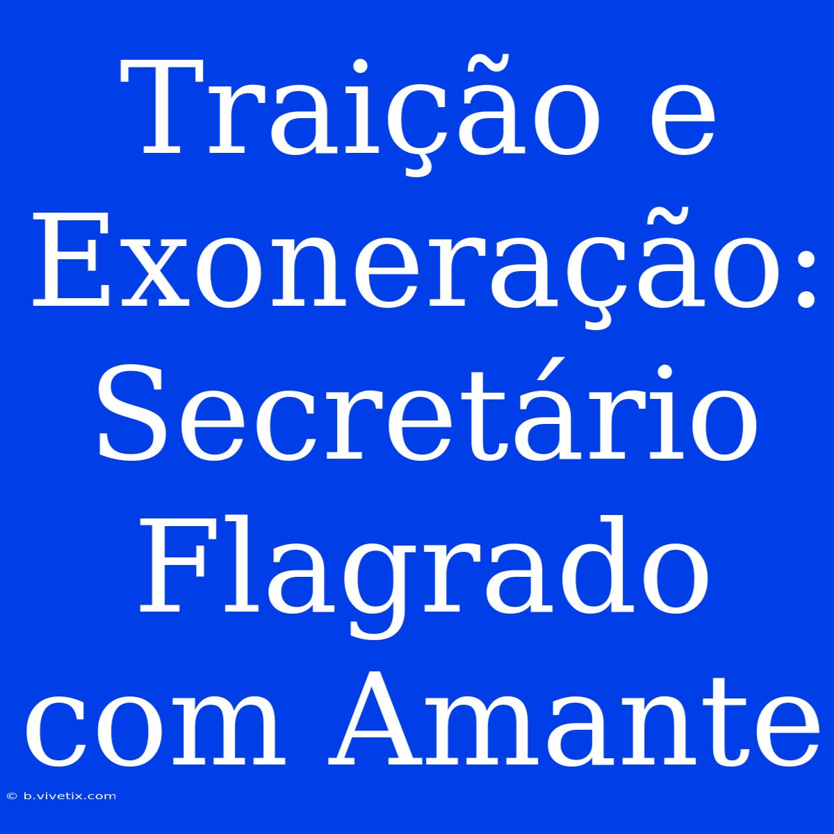 Traição E Exoneração: Secretário Flagrado Com Amante