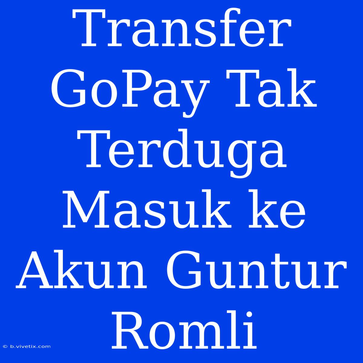 Transfer GoPay Tak Terduga Masuk Ke Akun Guntur Romli