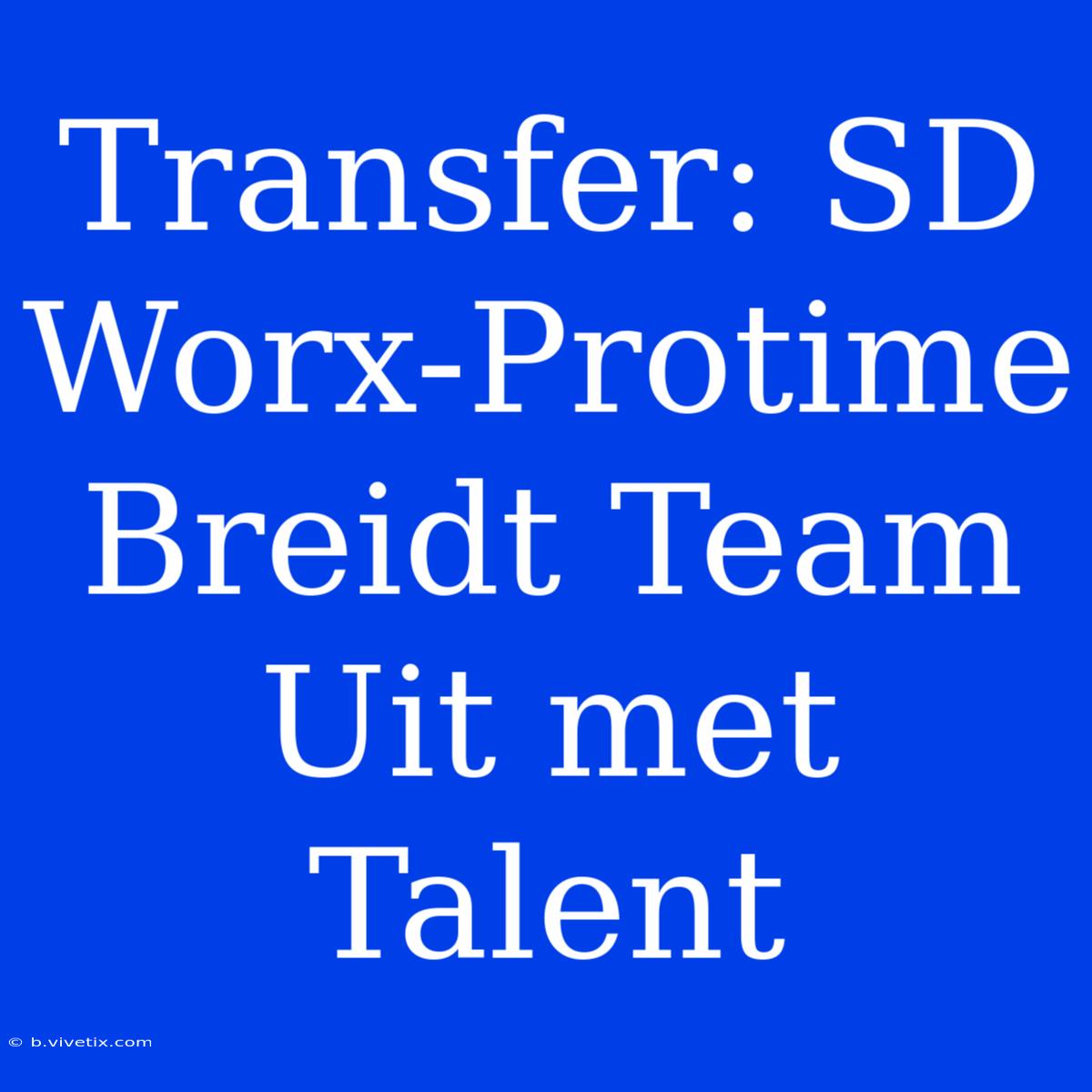 Transfer: SD Worx-Protime Breidt Team Uit Met Talent