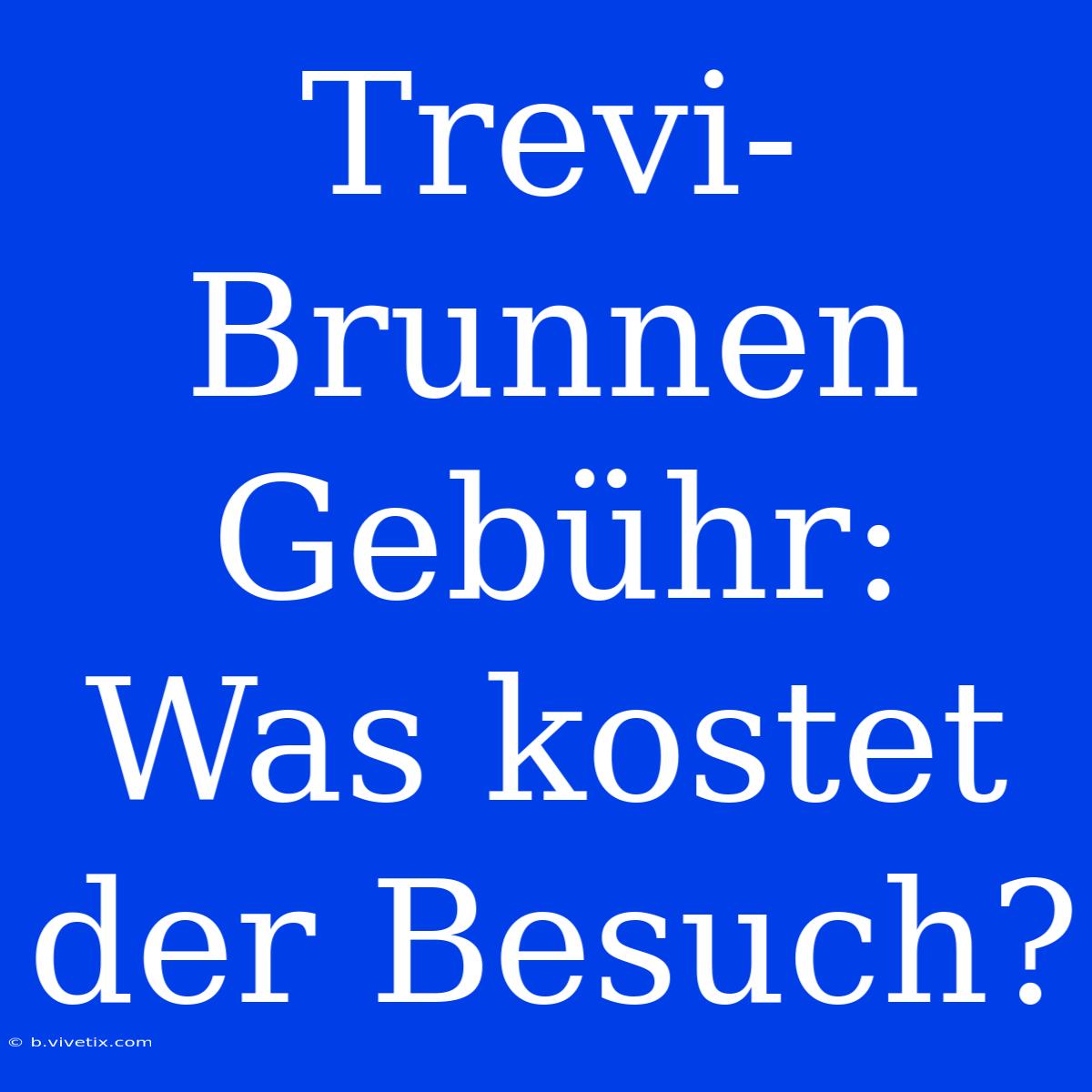 Trevi-Brunnen Gebühr: Was Kostet Der Besuch?