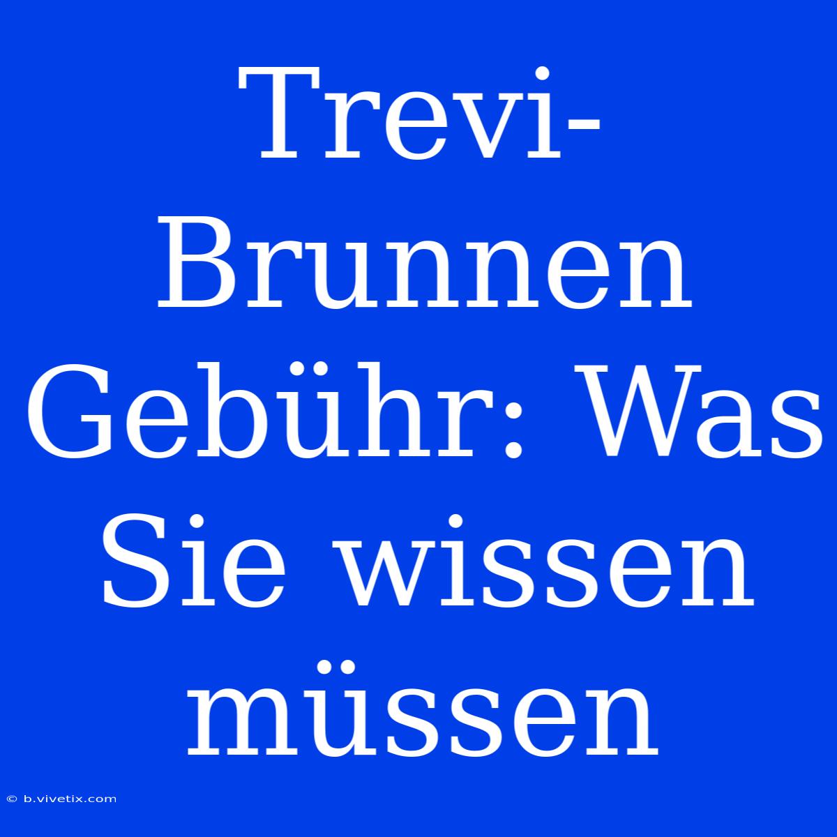 Trevi-Brunnen Gebühr: Was Sie Wissen Müssen