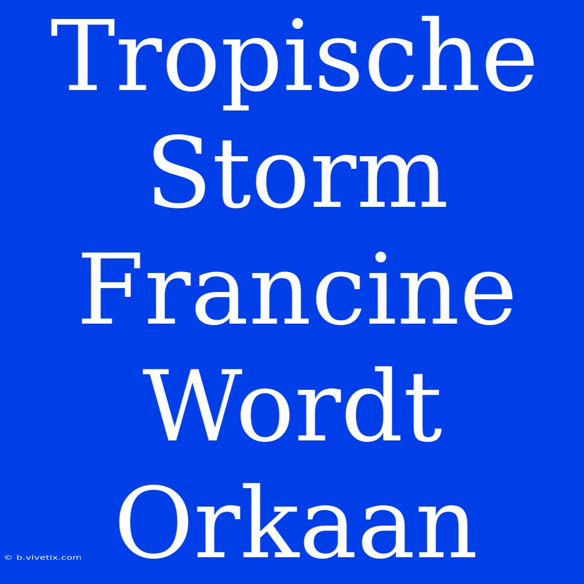 Tropische Storm Francine Wordt Orkaan