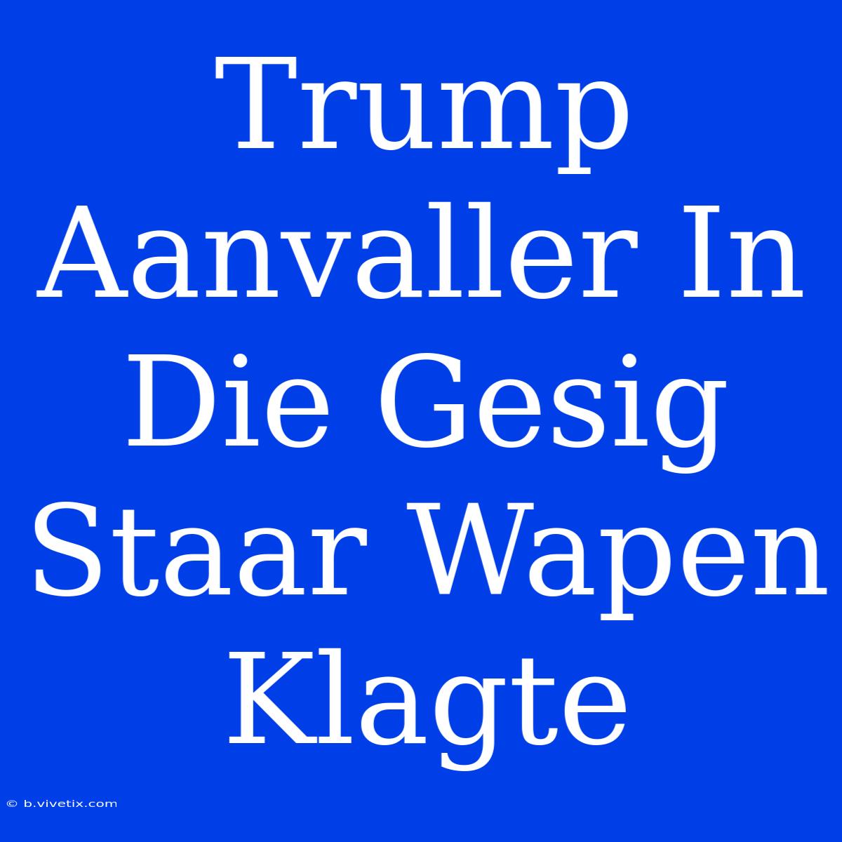 Trump Aanvaller In Die Gesig Staar Wapen Klagte