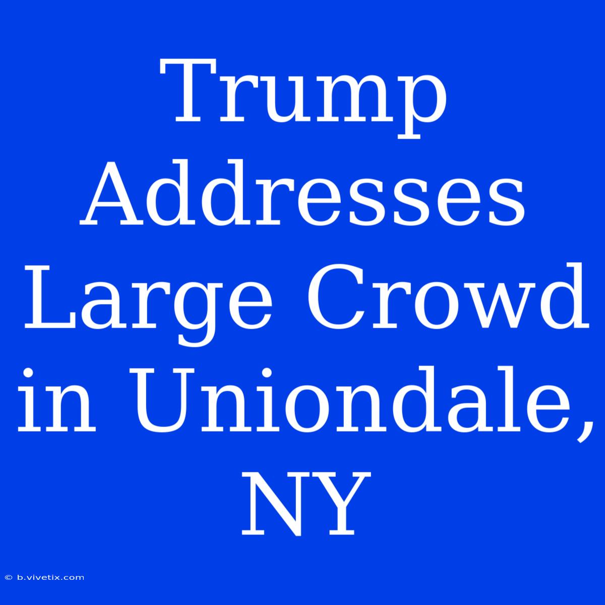 Trump Addresses Large Crowd In Uniondale, NY