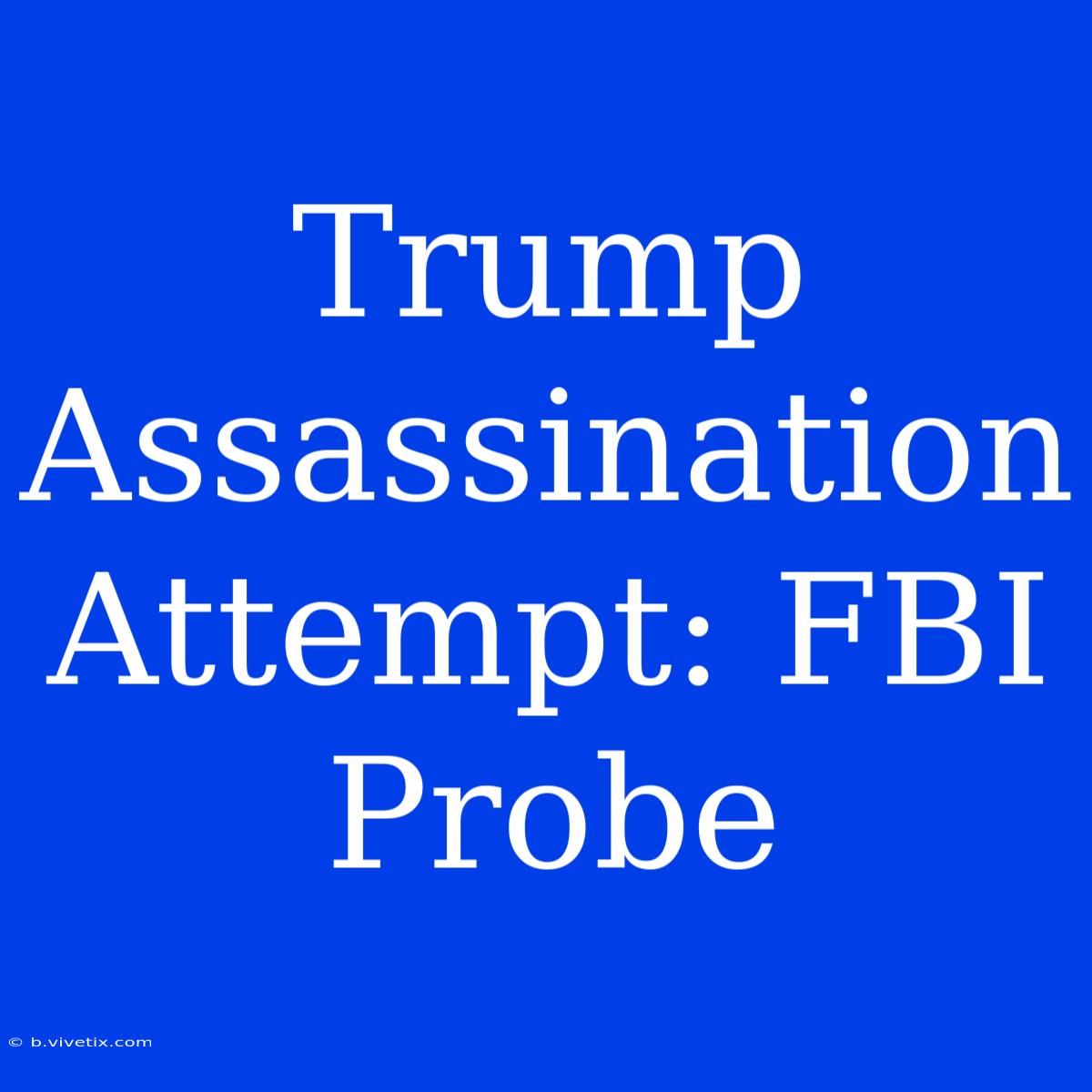 Trump Assassination Attempt: FBI Probe