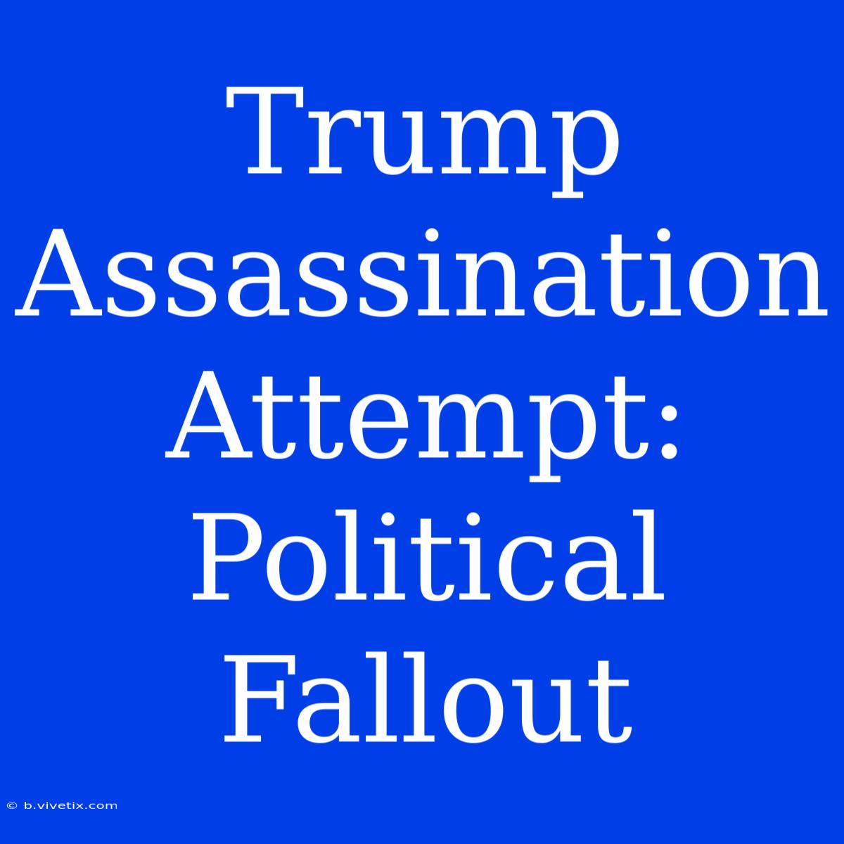 Trump Assassination Attempt: Political Fallout