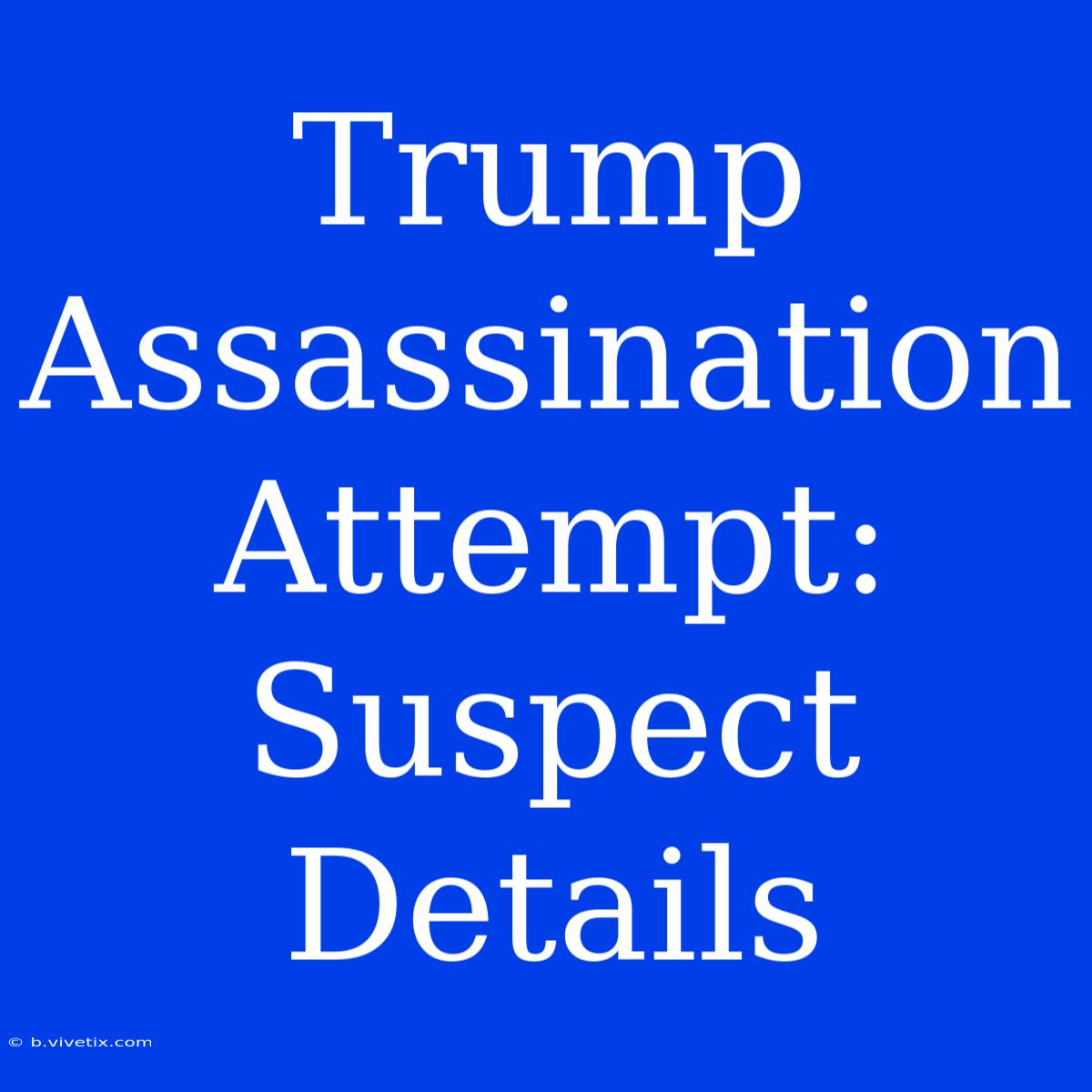 Trump Assassination Attempt: Suspect Details