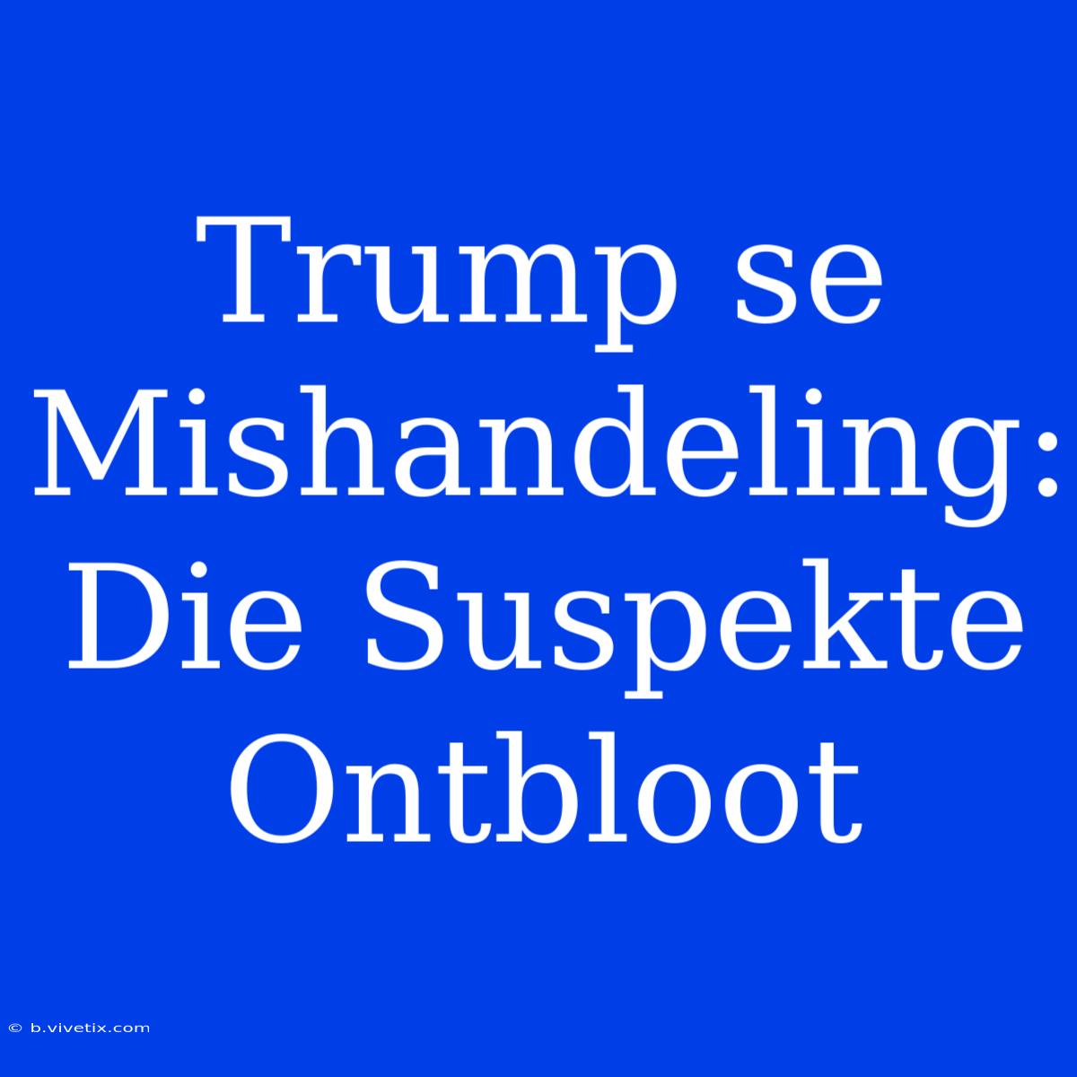 Trump Se Mishandeling: Die Suspekte Ontbloot