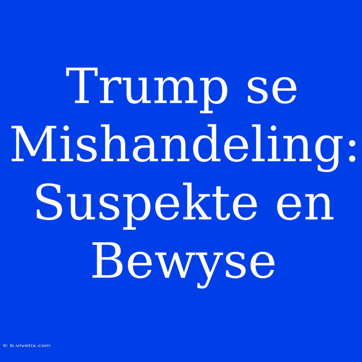 Trump Se Mishandeling: Suspekte En Bewyse