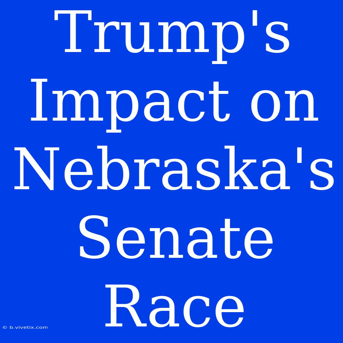 Trump's Impact On Nebraska's Senate Race