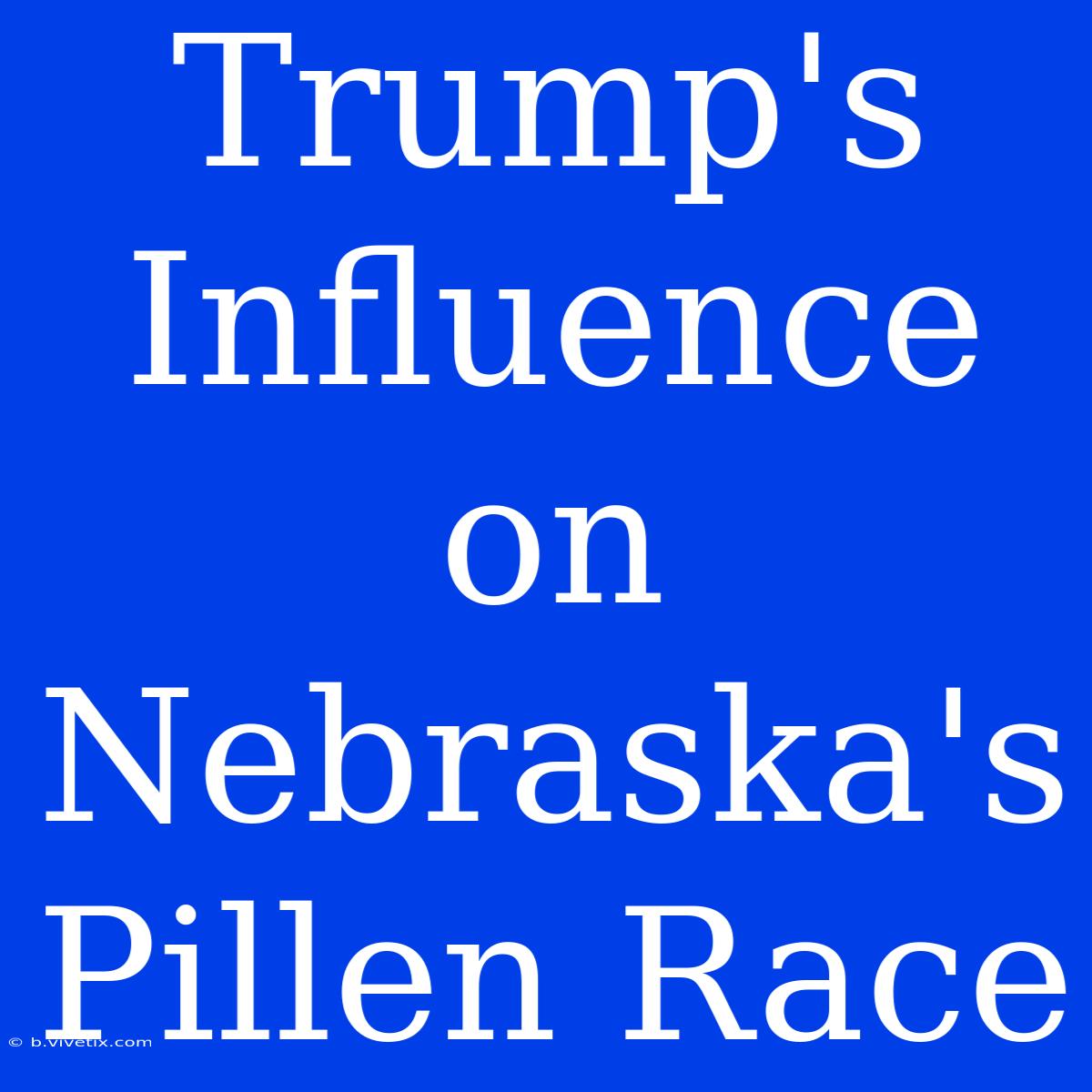 Trump's Influence On Nebraska's Pillen Race