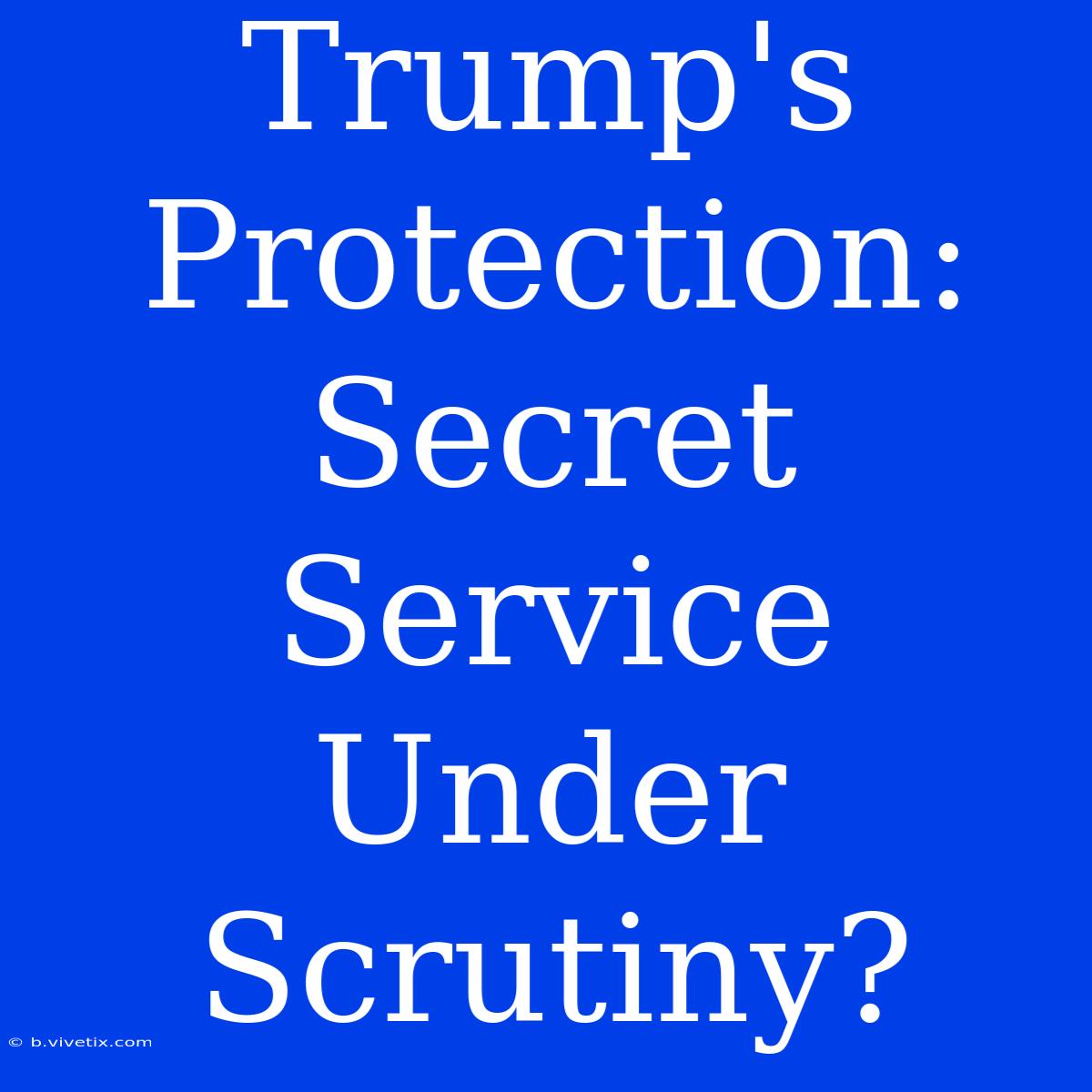 Trump's Protection: Secret Service Under Scrutiny?