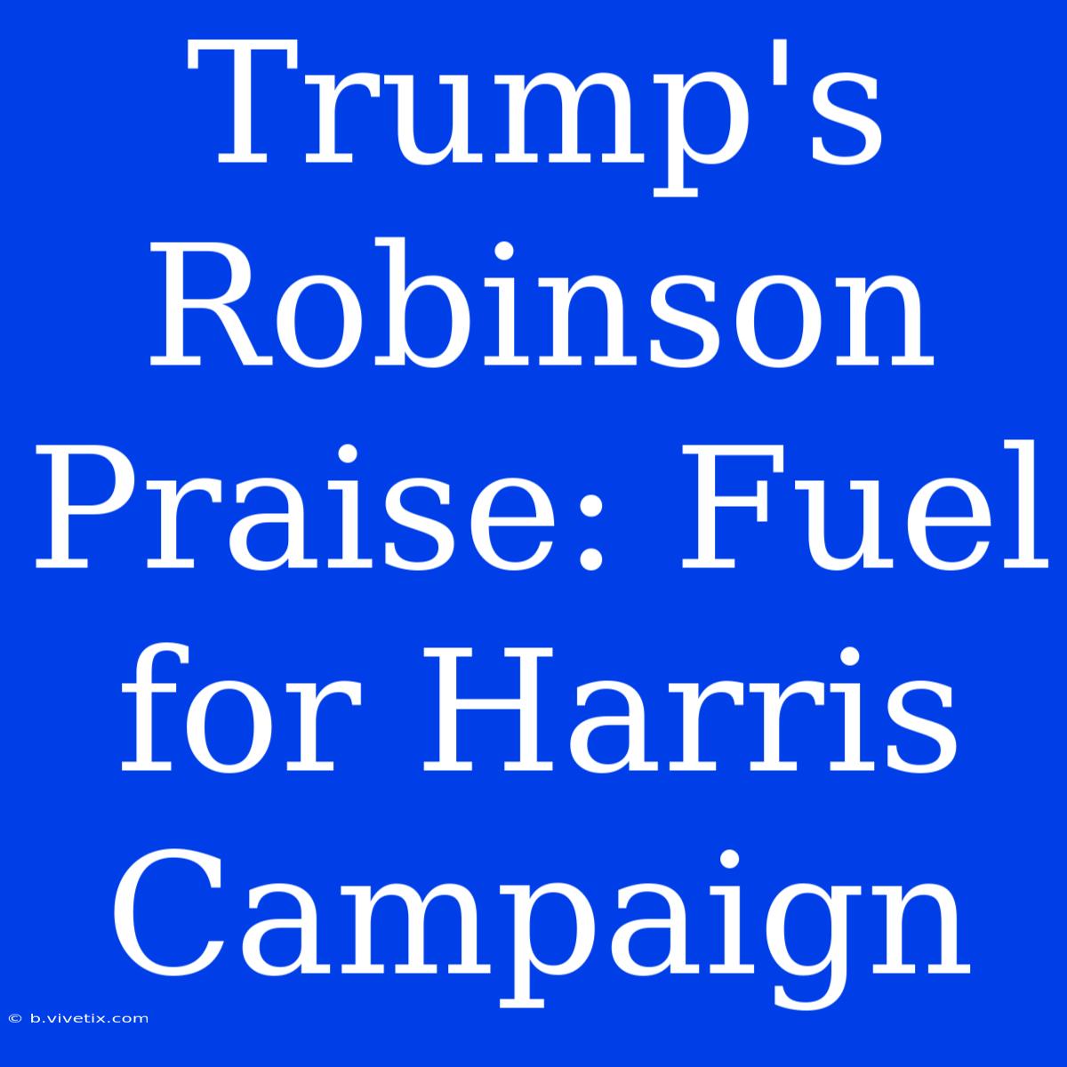 Trump's Robinson Praise: Fuel For Harris Campaign