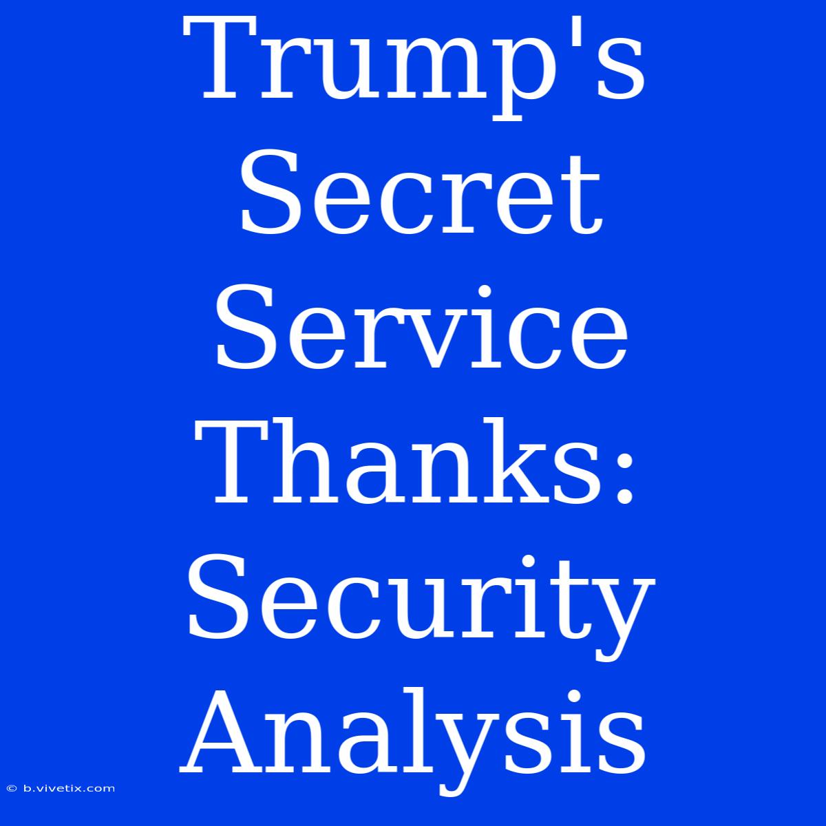 Trump's Secret Service Thanks: Security Analysis 