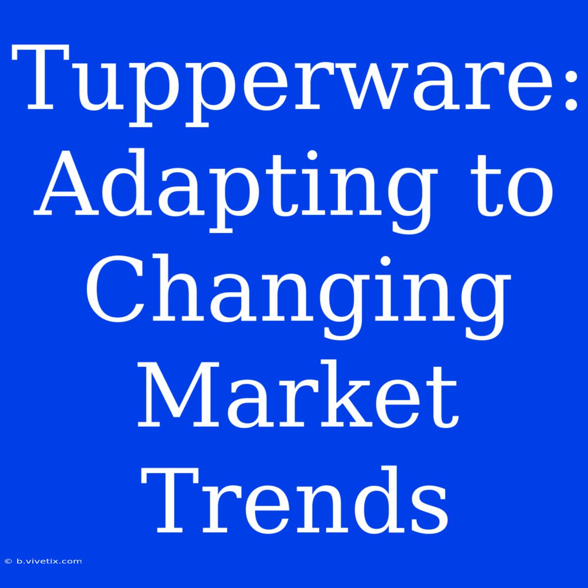 Tupperware: Adapting To Changing Market Trends 