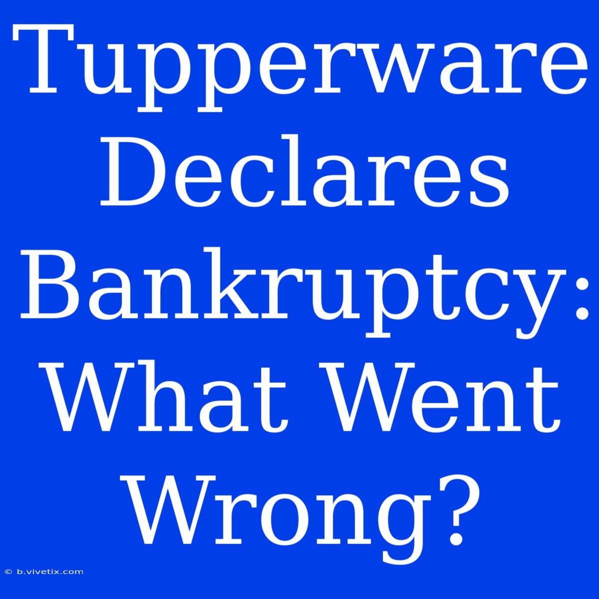 Tupperware Declares Bankruptcy: What Went Wrong?