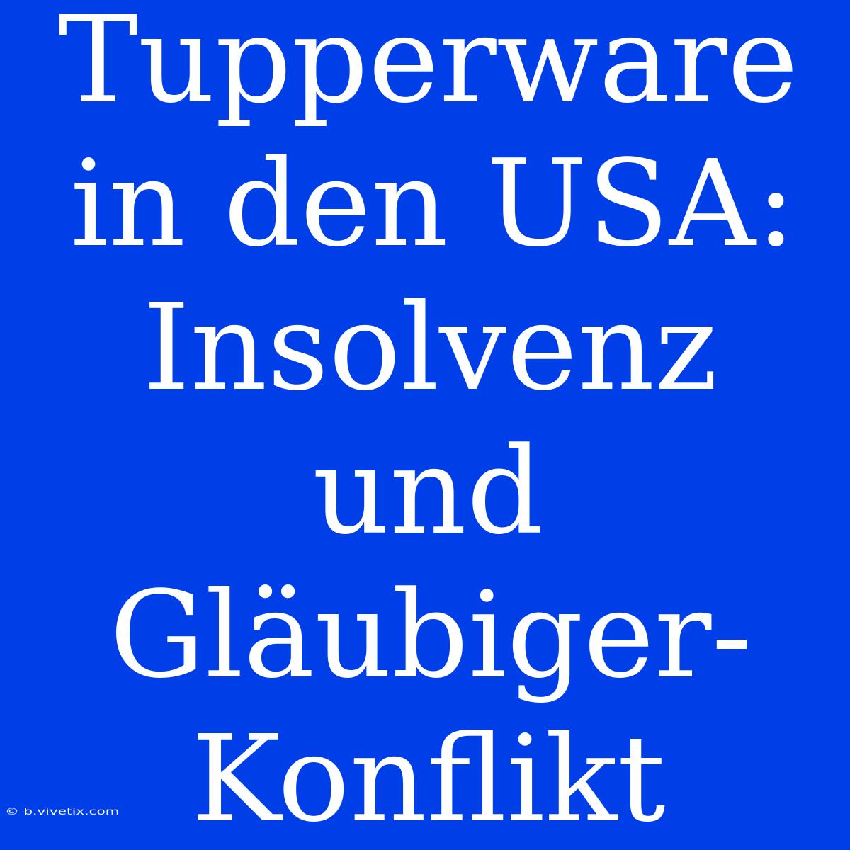 Tupperware In Den USA: Insolvenz Und Gläubiger-Konflikt