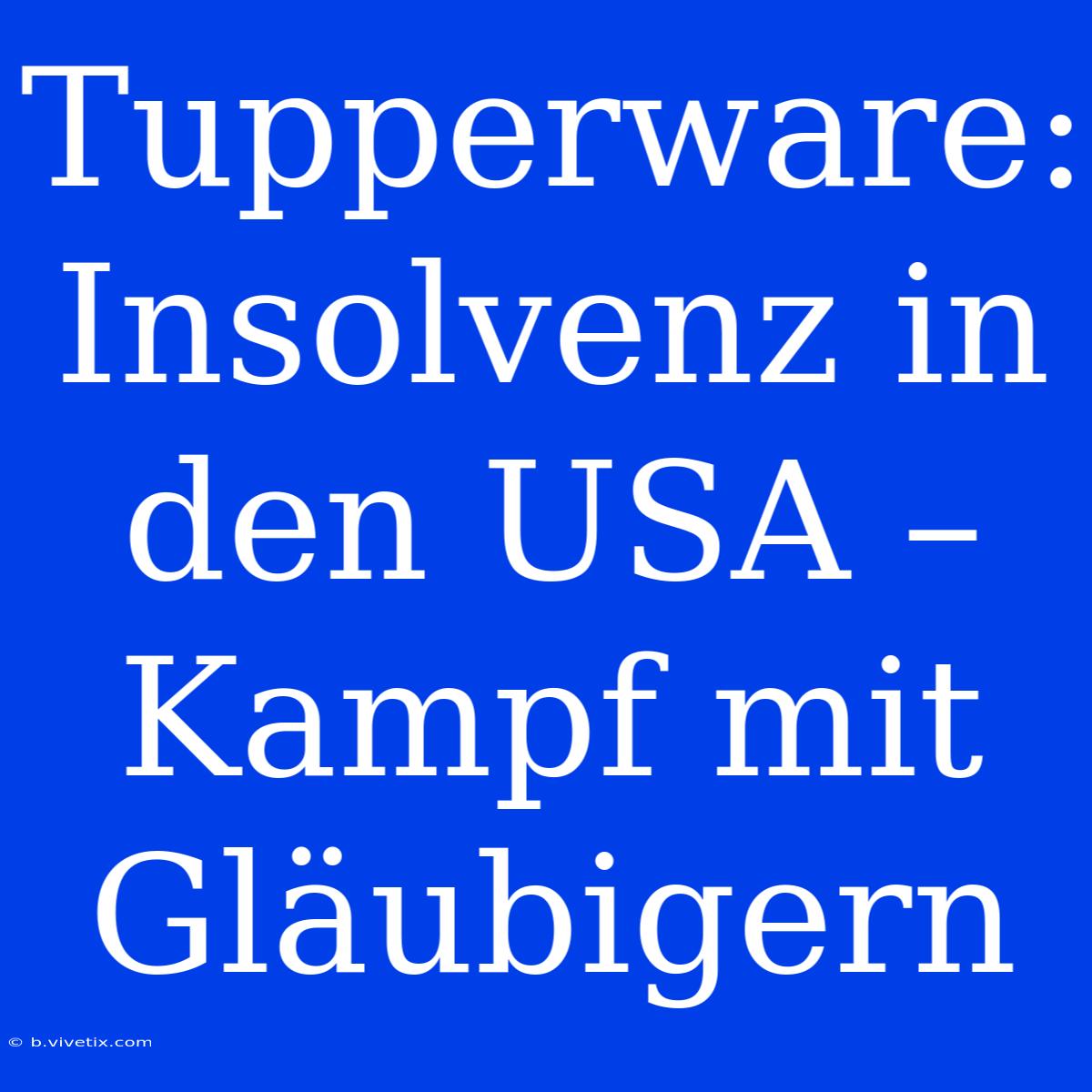 Tupperware: Insolvenz In Den USA – Kampf Mit Gläubigern