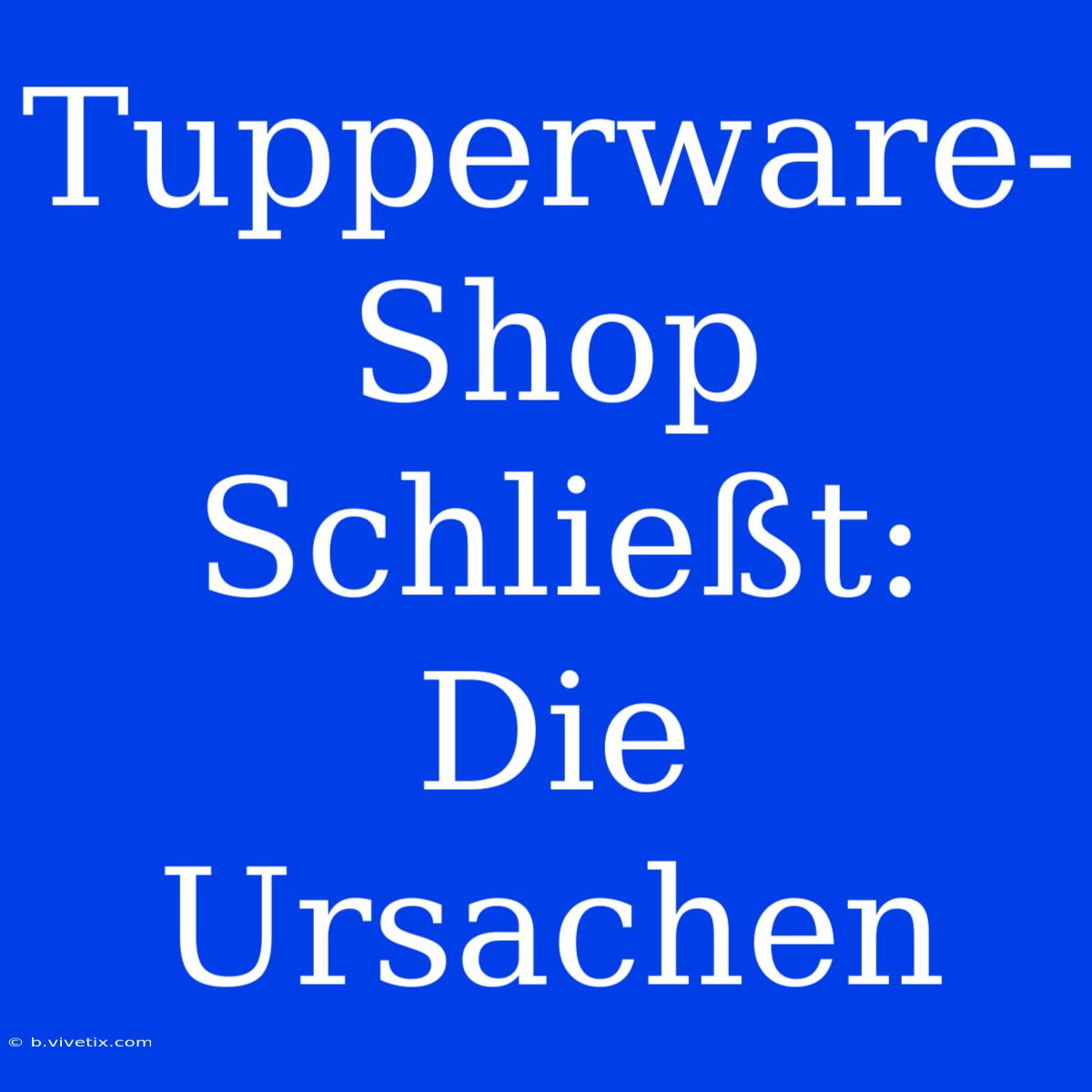 Tupperware-Shop Schließt: Die Ursachen