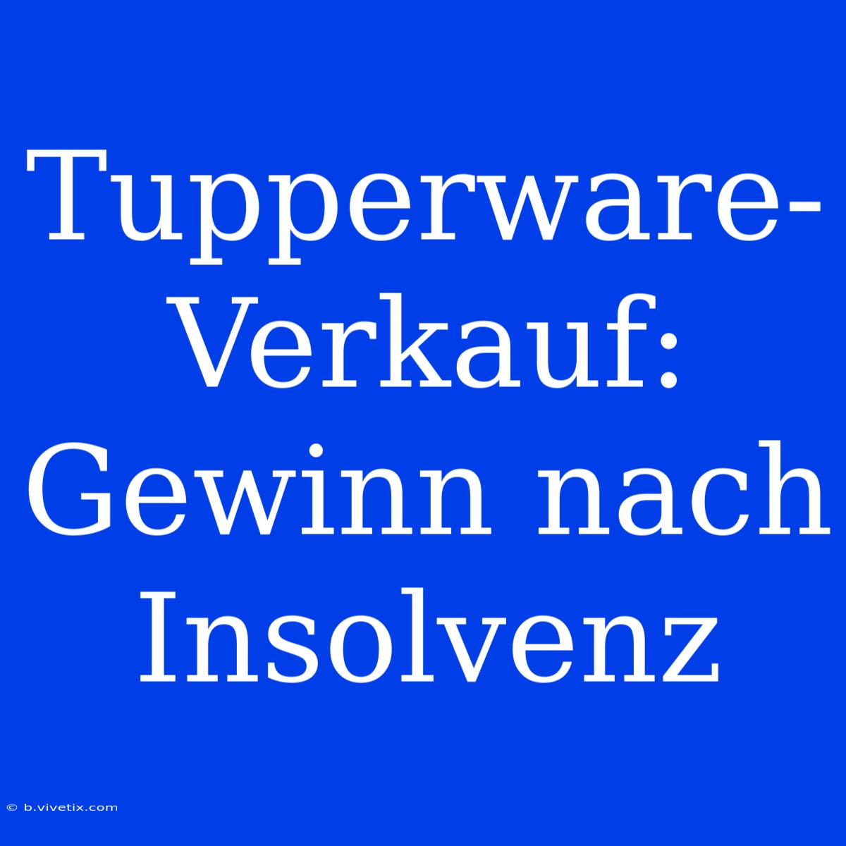 Tupperware-Verkauf: Gewinn Nach Insolvenz