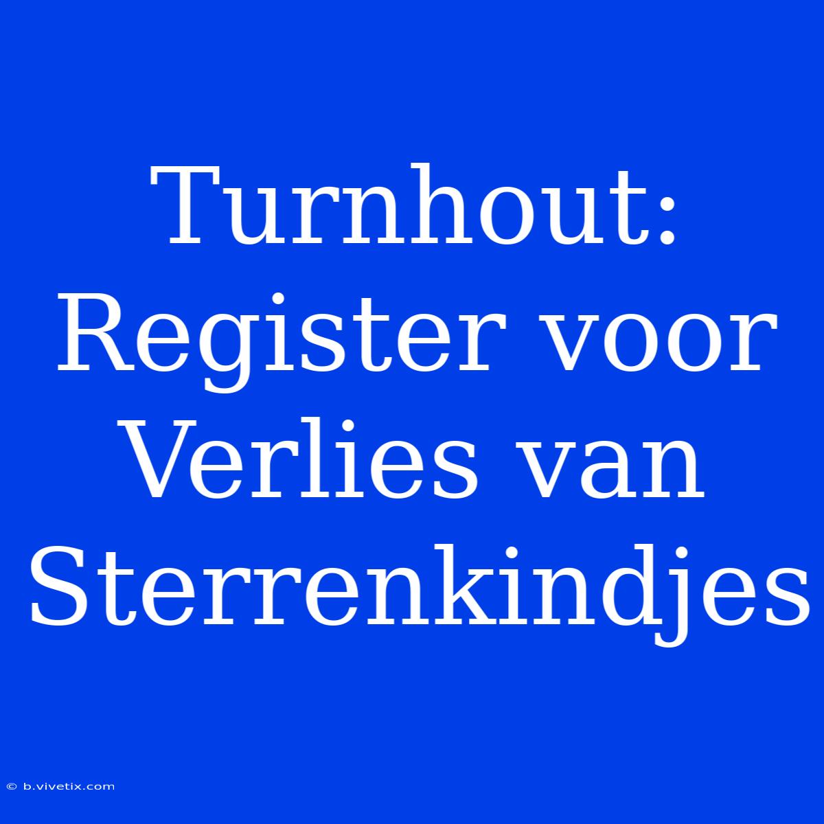 Turnhout: Register Voor Verlies Van Sterrenkindjes