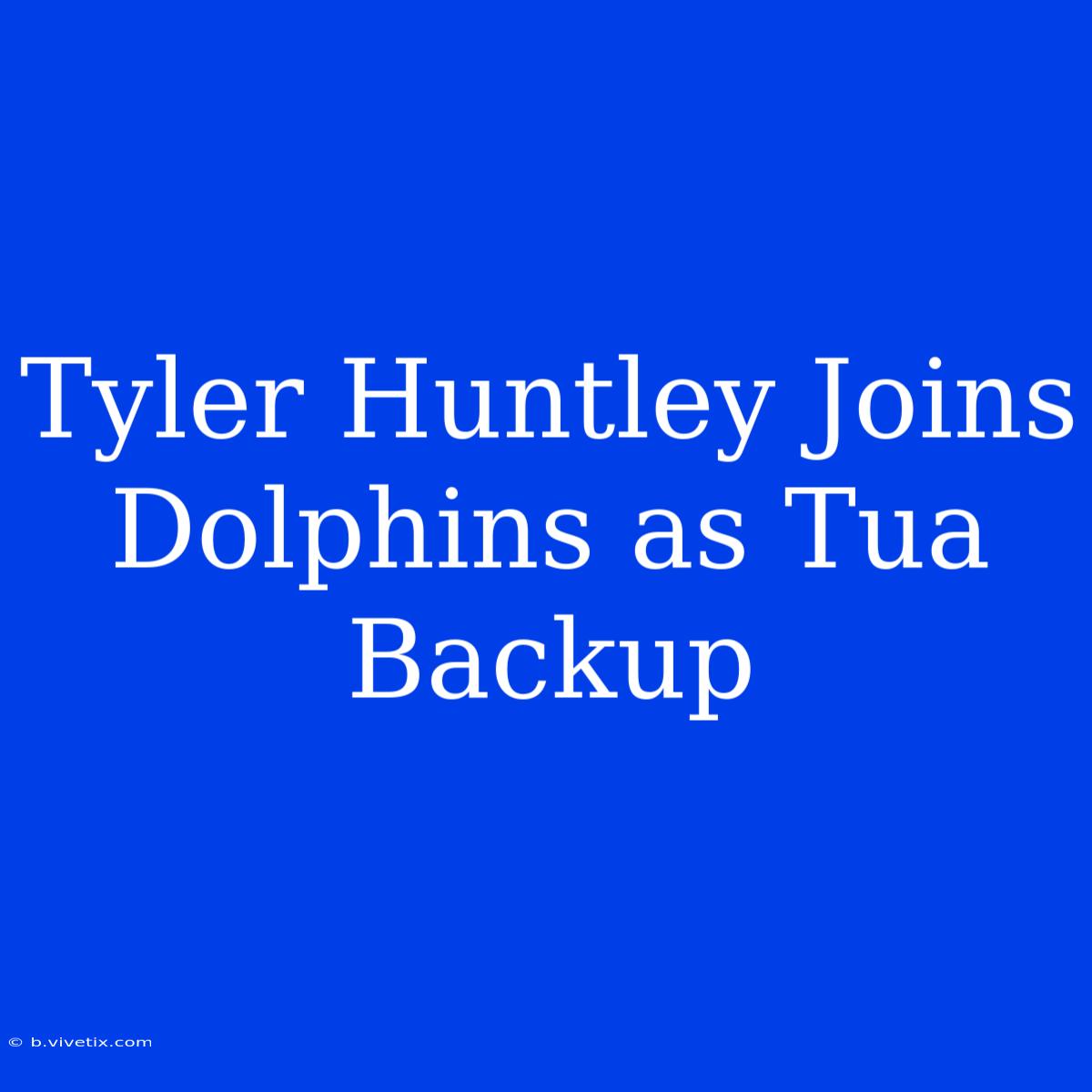 Tyler Huntley Joins Dolphins As Tua Backup