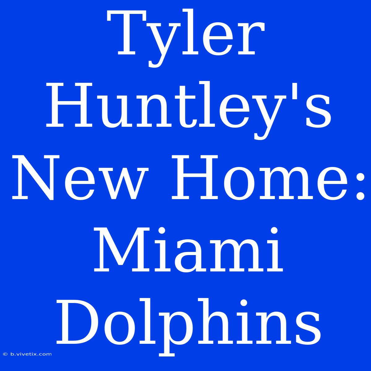 Tyler Huntley's New Home: Miami Dolphins