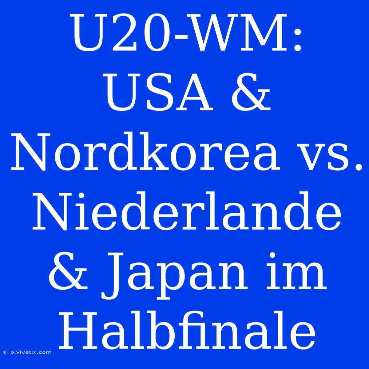 U20-WM: USA & Nordkorea Vs. Niederlande & Japan Im Halbfinale