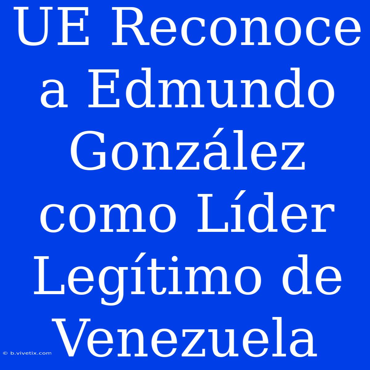 UE Reconoce A Edmundo González Como Líder Legítimo De Venezuela