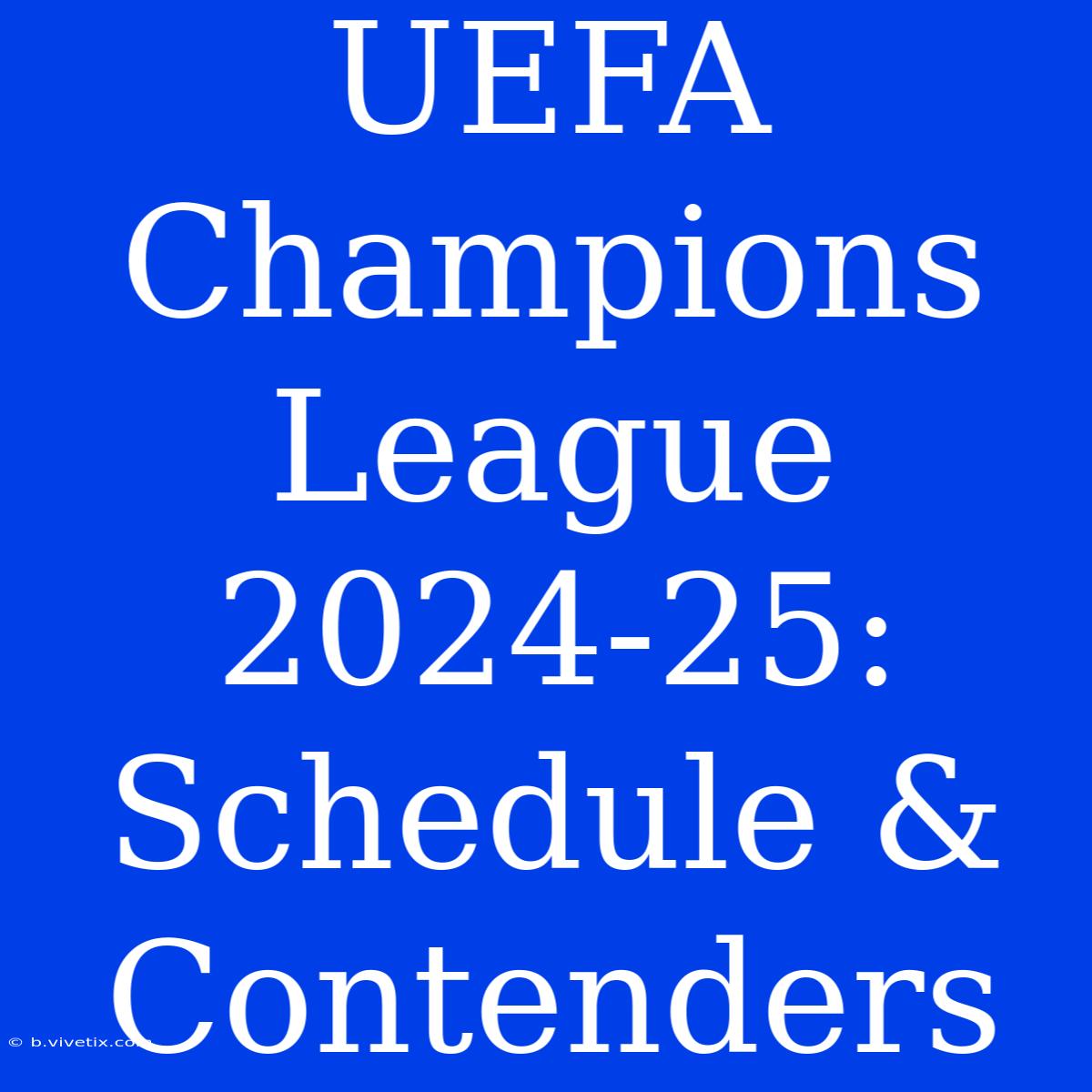 UEFA Champions League 2024-25: Schedule & Contenders