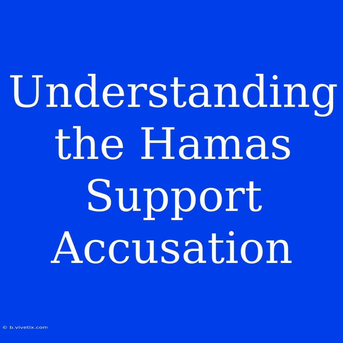 Understanding The Hamas Support Accusation