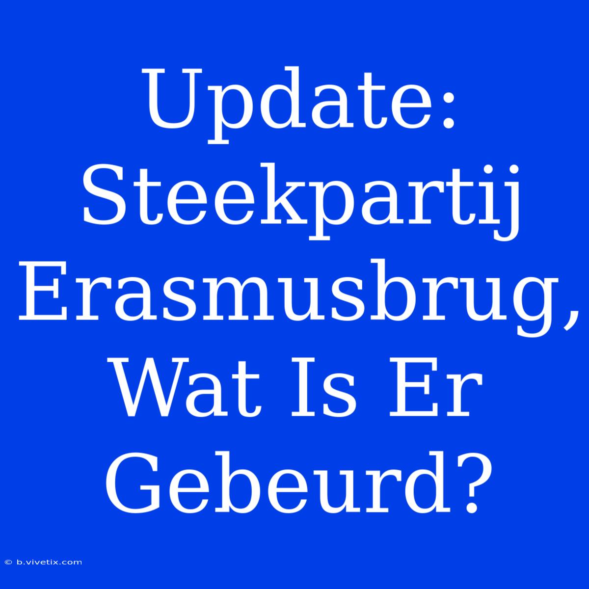 Update: Steekpartij Erasmusbrug, Wat Is Er Gebeurd? 