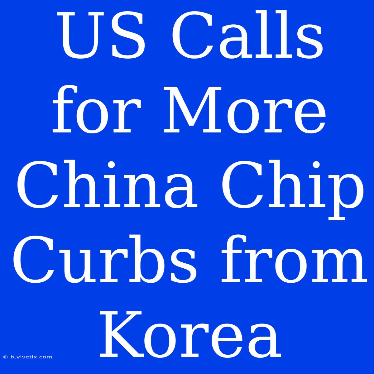 US Calls For More China Chip Curbs From Korea