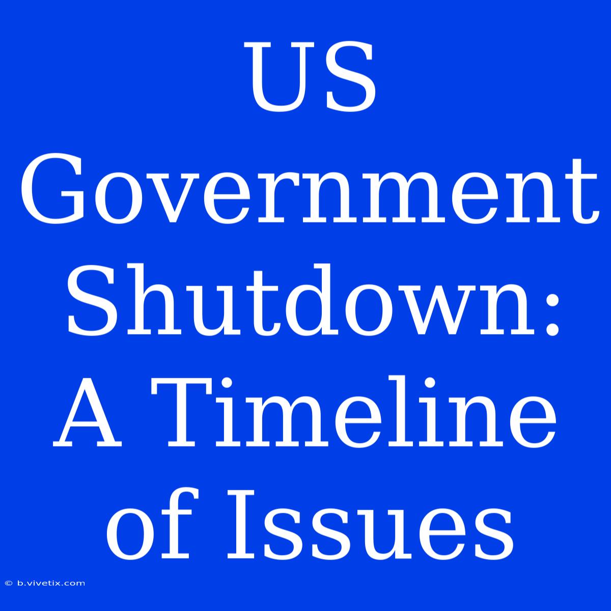 US Government Shutdown:  A Timeline Of Issues