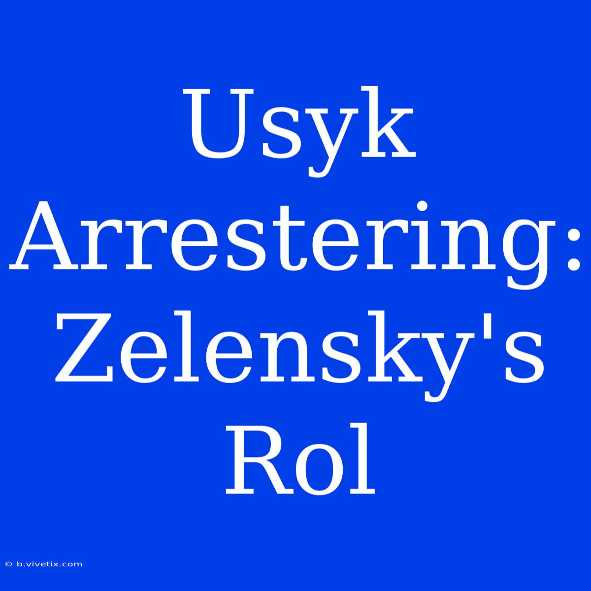 Usyk Arrestering: Zelensky's Rol