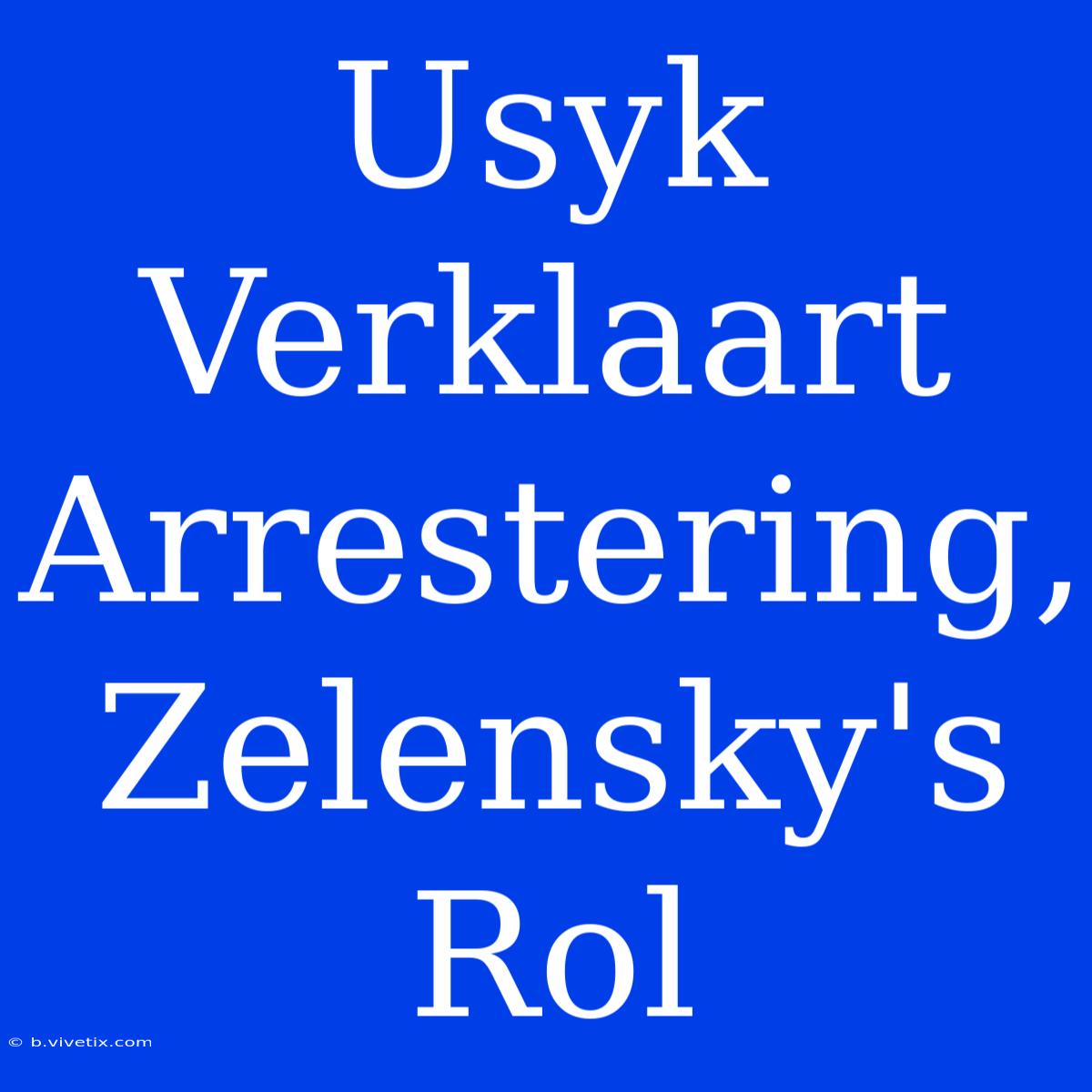 Usyk Verklaart Arrestering, Zelensky's Rol