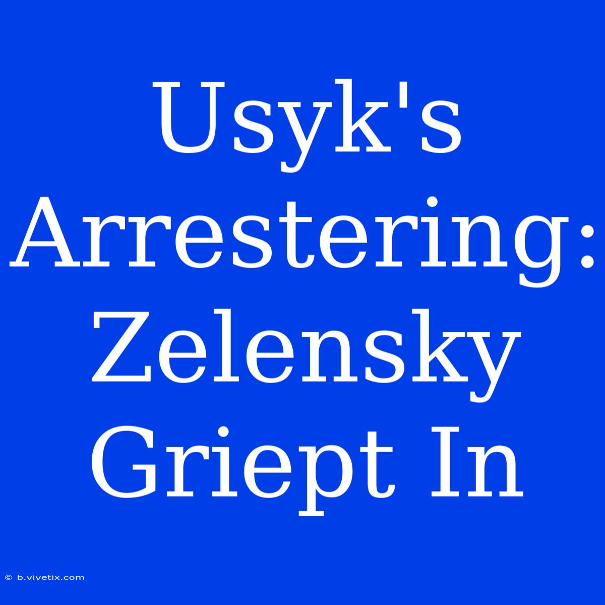 Usyk's Arrestering: Zelensky Griept In